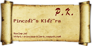Pinczés Klára névjegykártya